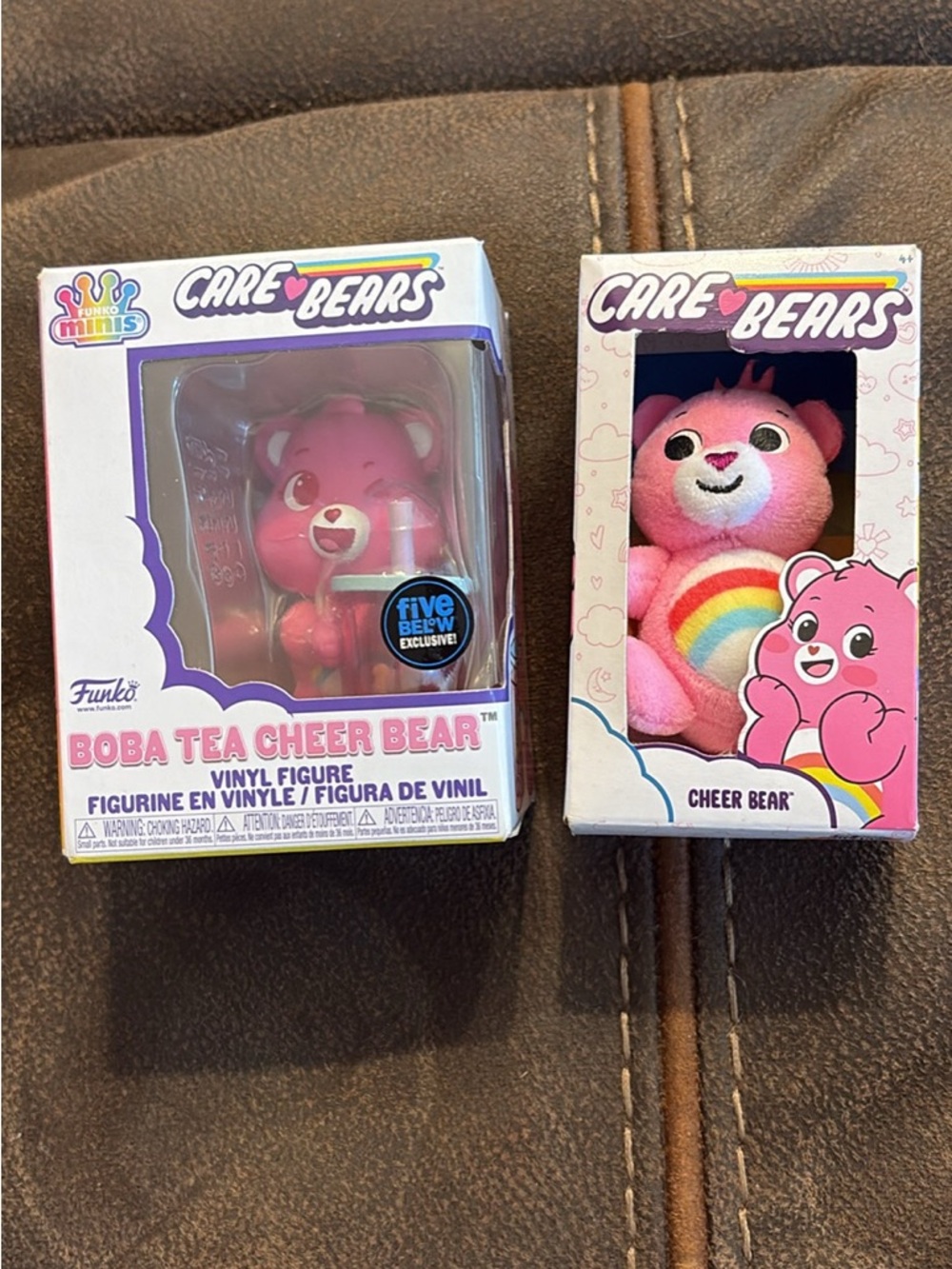 Care Bears Pink Cheer Bear Plush with Pink Boba Tea Cheer Bear Vinyl Figure